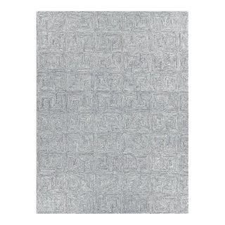Exquisite Rugs Caprice Tufted New Zealand Wool & Cotton Blue/Ivory Rug-10'X14' For Sale