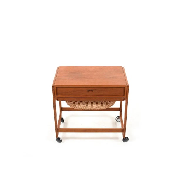 Mid-Century Modern Danish Teak Sewing Table, 1960s For Sale - Image 3 of 7