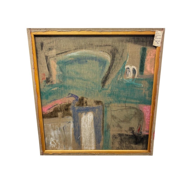 1980s Pair of Large Abstract Mixed Media Paintings, 1983 50x48” by Jack Compton For Sale In Phoenix - Image 6 of 11