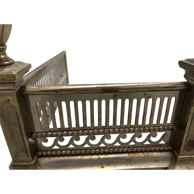 Metal Large English George III-Style Steel Fire Fender, Ca.1880 For Sale - Image 7 of 7