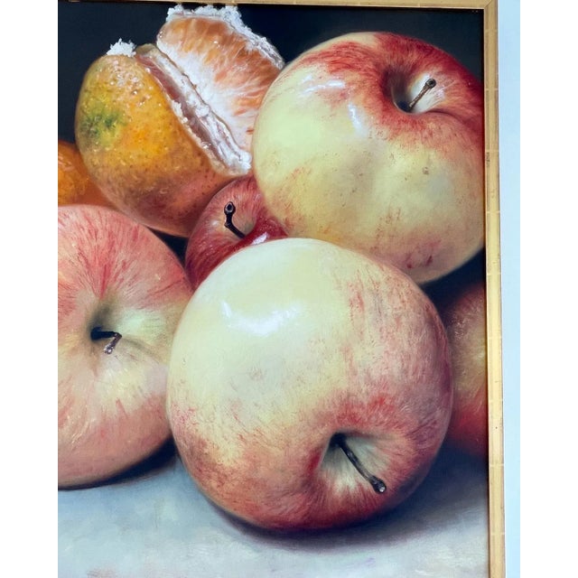 Figurative Large Ruben Franco Jaime Still Life Painting of Apples and Oranges For Sale - Image 3 of 11