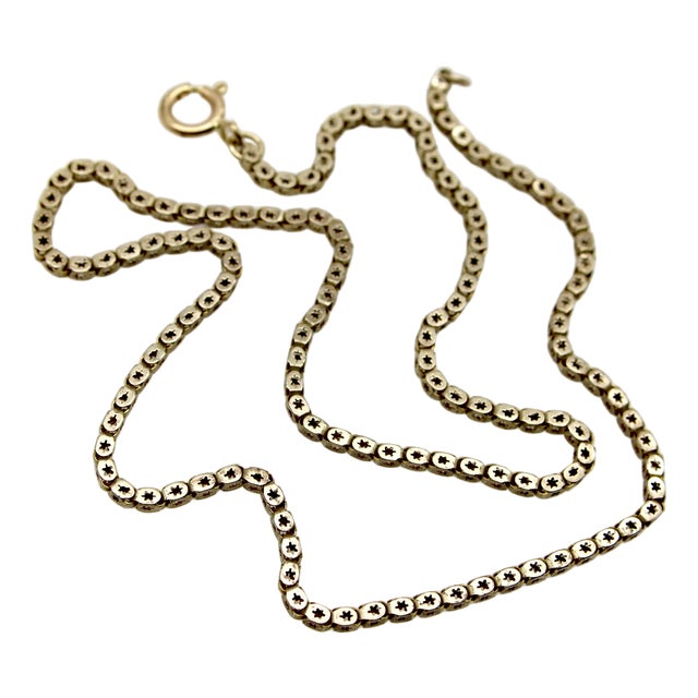 Mid 19th Century 10k Gold Early Victorian Star Link Chain 16.5” For Sale