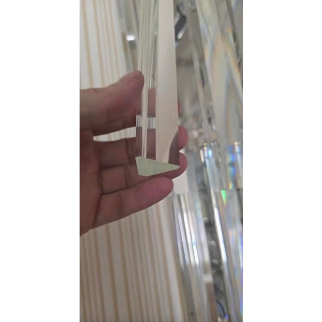 Glass 1980s Lead Crystal Three Tier Chandelier For Sale - Image 7 of 10