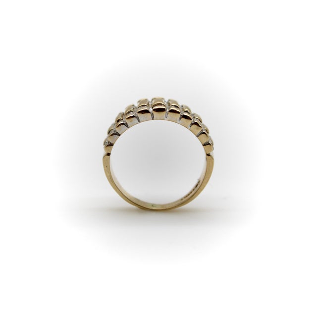 Metal Vintage 14k Gold Diamond Encrusted Band, Size 5.5 For Sale - Image 7 of 10