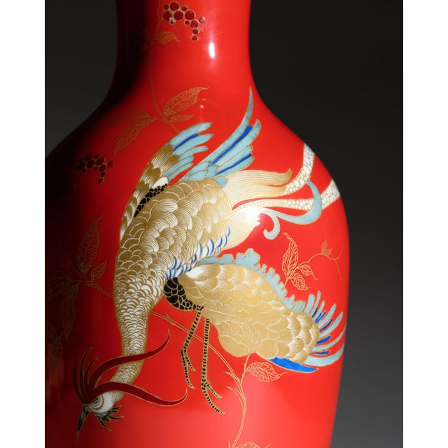 Chinoiserie Porcelain Floor Vase with Crane from Rosenthal, Germany, 1938 For Sale - Image 6 of 11