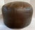 Vintage Brown. Leather Poof Footstool For Sale - Image 4 of 8