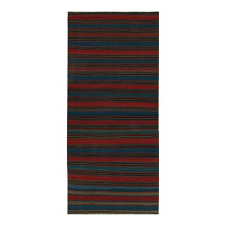 1950s Vintage Afghan Tribal Kilim Gallery Runner Rug With Stripes For Sale