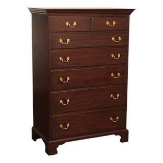 Henkel Harris Georgian Style Mahogany Tall Chest For Sale