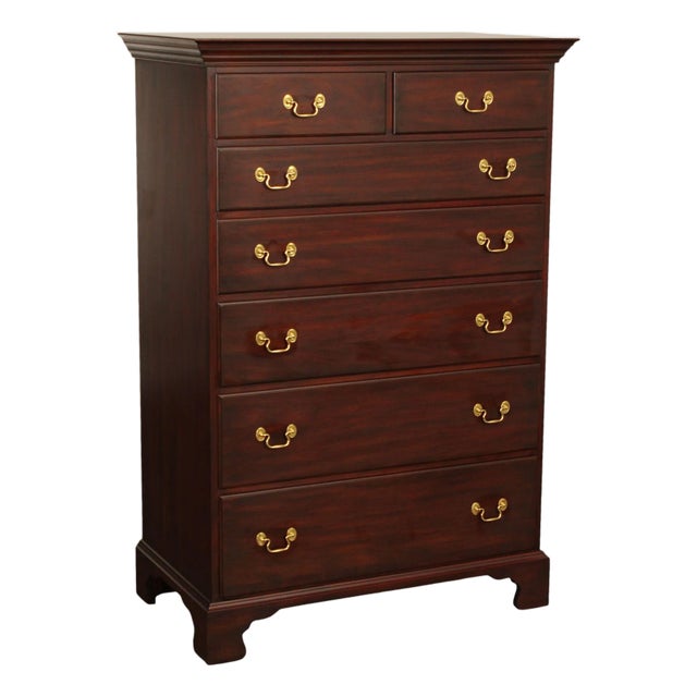 Henkel Harris Georgian Style Mahogany Tall Chest For Sale