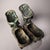 Pair of Antique Bronze Ram Vessels With Gold and Silver Inlay, 3800g Total For Sale - Image 9 of 10