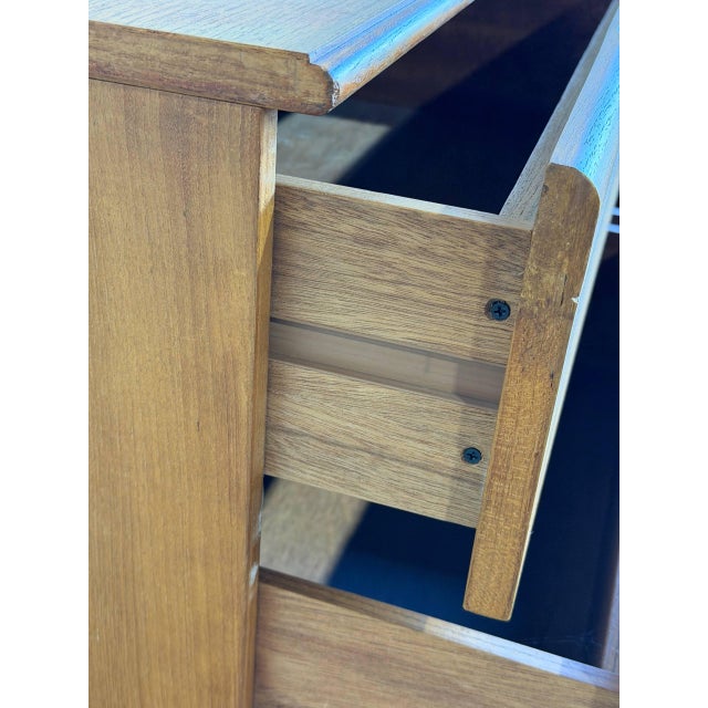 Teak 6-Drawer Double Dresser Lowboy With Sculpted Pulls Danish Mid-Century Modern 1970s For Sale - Image 10 of 12