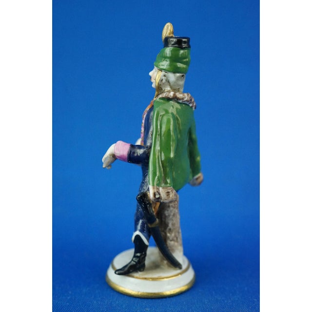 Miniature Hussar Soldier Sculpture in Porcelain from Real Casa Ferdinandea - Ginori,19th Century, Italy, 19th Century For Sale - Image 6 of 18