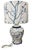 2000 - 2009 Vintage Italian Hand-Painted Blue & White Ceramic Bird Table Lamp For Sale - Image 5 of 12