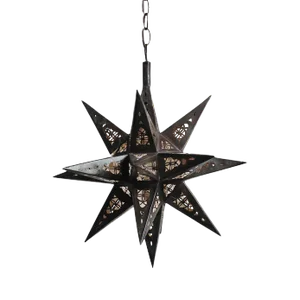 Moravian Vintage Tin Star Pendant Light Small