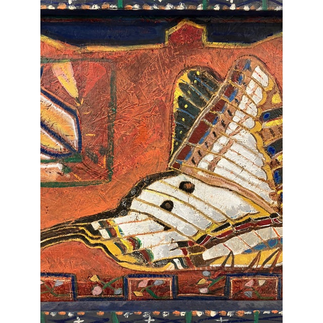 Overscale Butterfly Painting Signed William Bailey Dix For Sale - Image 4 of 6