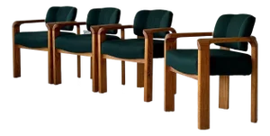 1980s Brutalist Sculpted Dining Chairs by Lou Hodges for Generation 80 - Set of 4