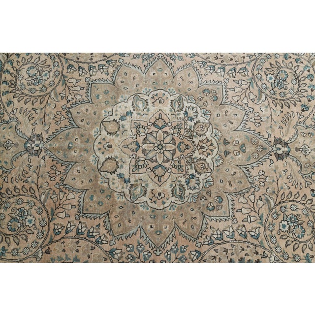 Beige 1970s Vintage Persian Handmade Wool Cotton Beige Area Rug For Sale - Image 8 of 11