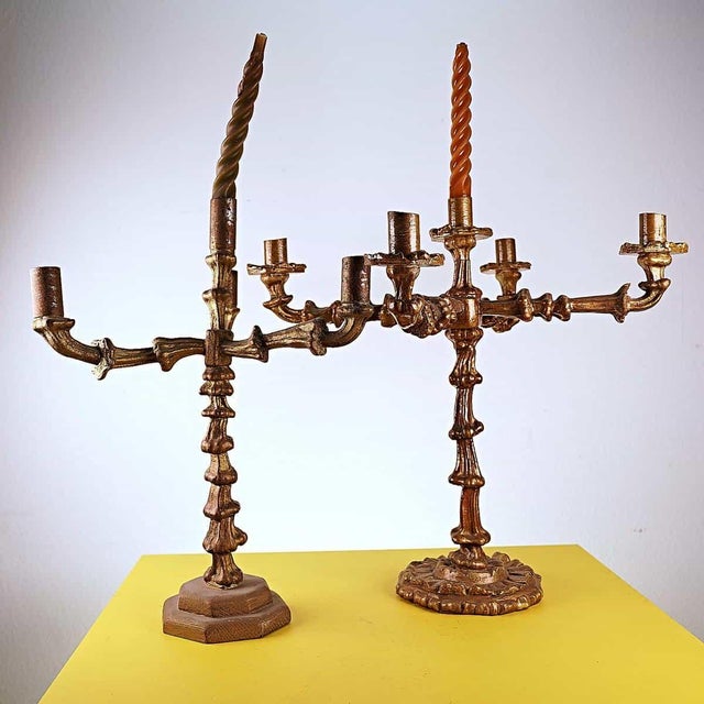 Vintage Wooden Candlesticks, Set of 2 For Sale - Image 9 of 9