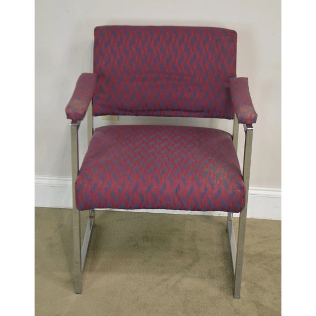 Milo Baughman Mid-Century Modern Milo Baughman Style Chrome Armchairs - a Pair For Sale - Image 4 of 13