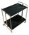 Folding Bar Cart in Black and Chrome from Dinett, 1960s For Sale