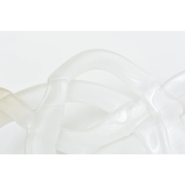 1970s Vintage Kosta Boda White Twisted Glass Bowl Decorative or Serving For Sale - Image 5 of 10