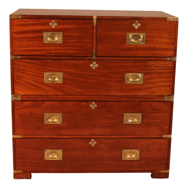19th Century Naval Chest of Drawers in Light Mahogany For Sale