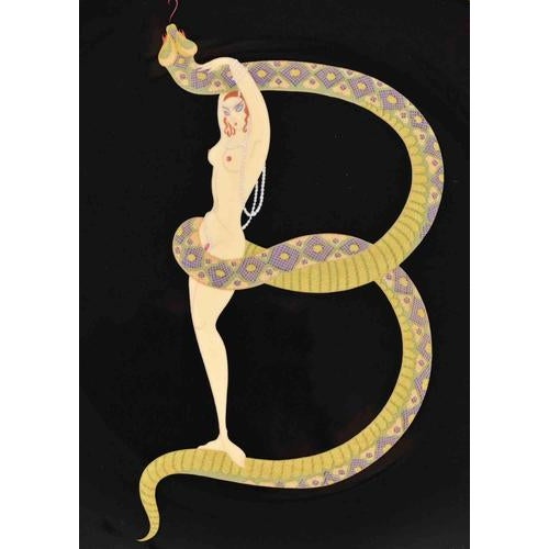 Contemporary C Plate The Alphabet Ceramic Plate After Erté, 1986 For Sale - Image 3 of 5