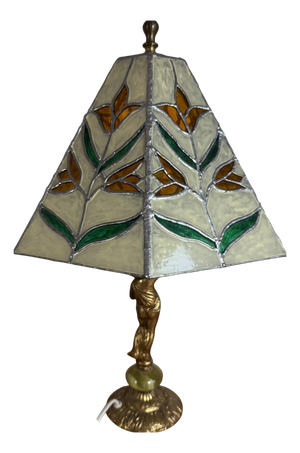 Vintage Lamp with Glass Lampshade