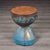 Industrial Hand-Forged Metal Hourglass Side Table With Wood Top For Sale - Image 3 of 11