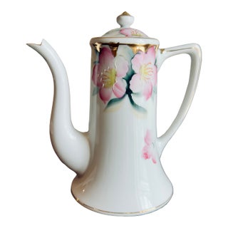 Antique, Early 20th Century Noritake Azalea Porcelain Mini Coffee Pot For Sale