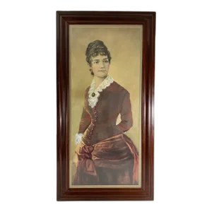 Antique Portrait Young Woman in Victorian Dress