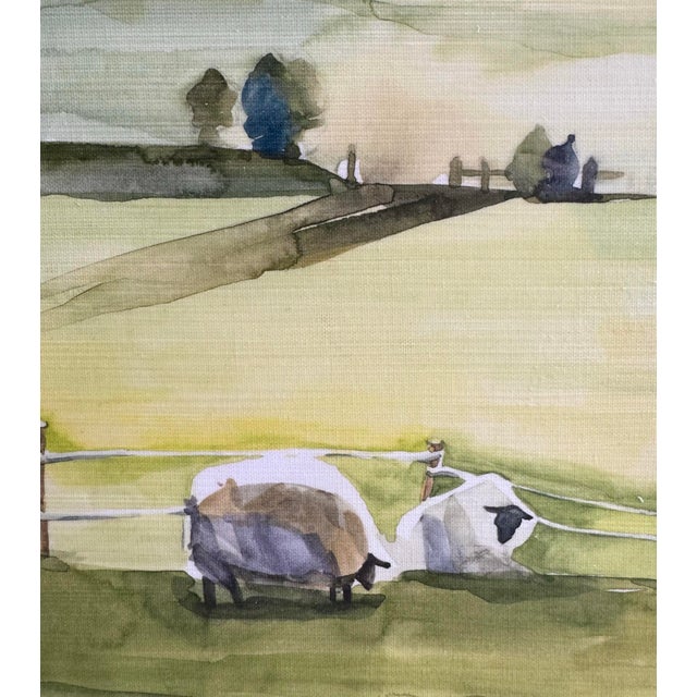 Leftbank Art Framed Pair Pastoral Sheep Landscape Prints – Set of 2 French Country Farmhouse Wall Art For Sale - Image 9 of 11