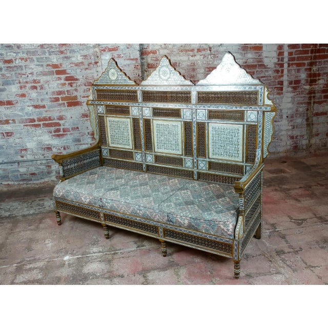 Mother of Pearl Inlaid Syrian Sofa For Sale - Image 11 of 12