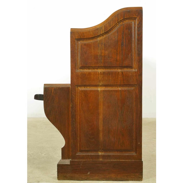 Reclaimed 7.5 Ft. Oak Church Pew Bench For Sale - Image 6 of 8