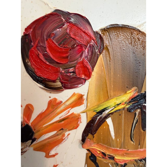 1980 Morris Katz (1931–2010) Original Oil Painting Clown Impasto Palette Knife For Sale - Image 4 of 13