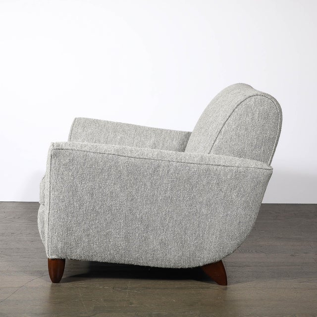 1950s Mid-Century Hand-Rubbed Walnut & Holly Hunt Geo Mohair Club Chairs by James Mont For Sale - Image 5 of 15