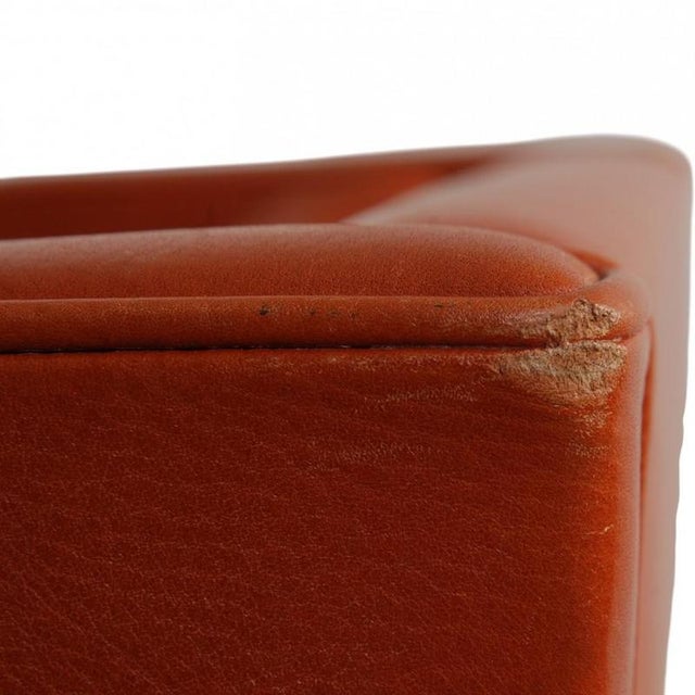 2204 Wingchair in Cognac Leather by Børge Mogensen, 1980s For Sale - Image 13 of 18