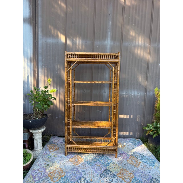 Brighton Pavilion Vintage Brighton Pavilion Style Bamboo Etagere Shelving For Sale - Image 4 of 8
