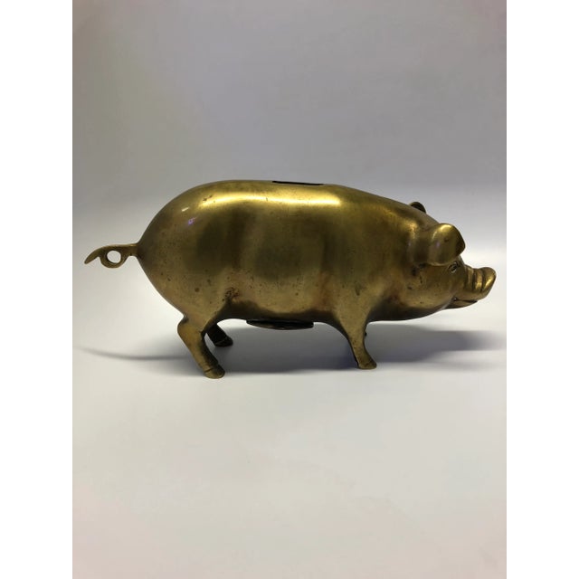 Mid-Century Modern Mid Century Brass Piggy Bank For Sale - Image 3 of 10