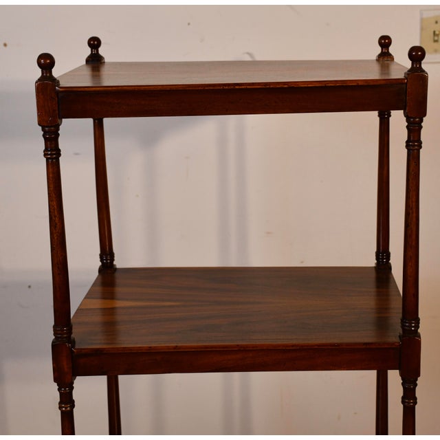 Brown 1910s Antique English Regency Rosewood Book-Match Etagere Display With 4 Shelves For Sale - Image 8 of 17