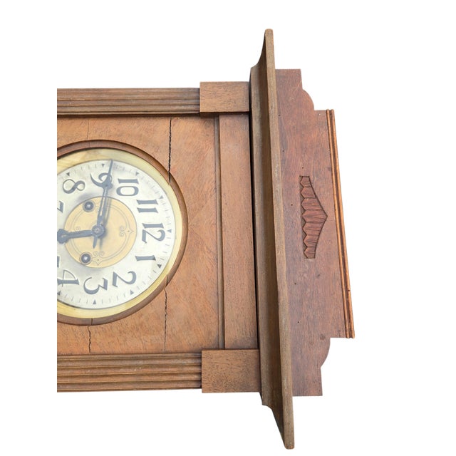Arts & Crafts Antique Franzl Junghahnel Leipzig Germany Wall Clock Chimes For Sale - Image 3 of 18