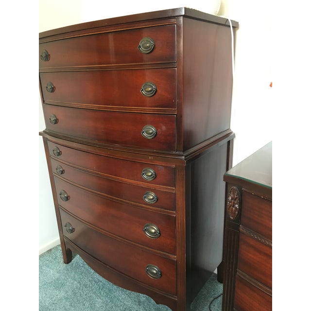 1950s MidCentury Dixie Mahogany Highboy Chest Chairish