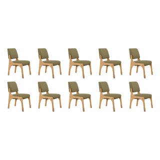 Arches II Dining Chairs in Oak and Bouclé from Insidherland, Set of 10 For Sale