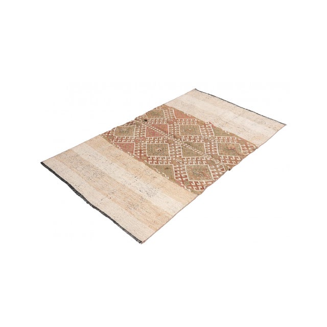 Handwoven vintage decorative kilim rug from Marash region of Turkey. Approximately 50-60 years old. In good condition....