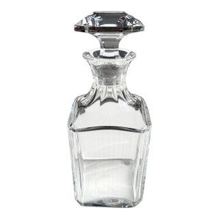 Vintage Baccarat Crystal Perfection Square Whiskey Decanter & Stopper For Sale