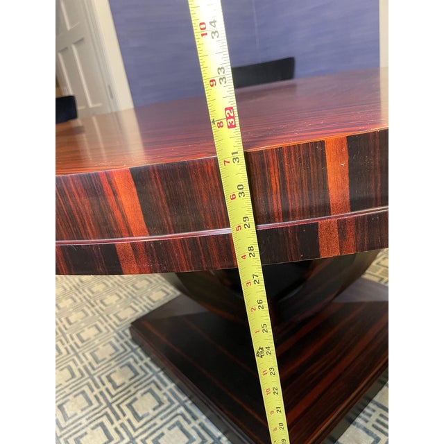 Vintage Art Deco Macassar Ebony Round Dining Table For Sale - Image 12 of 16