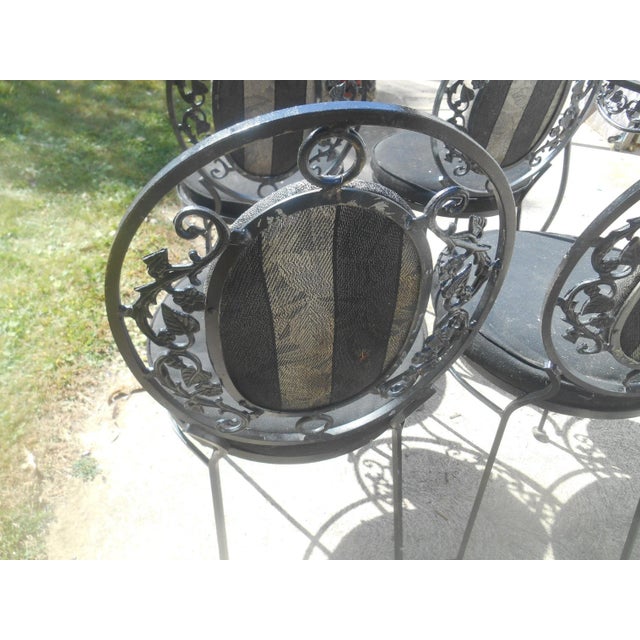Vintage 1960's Russell Woodard Wrought Iron Patio Set For Sale - Image 6 of 8