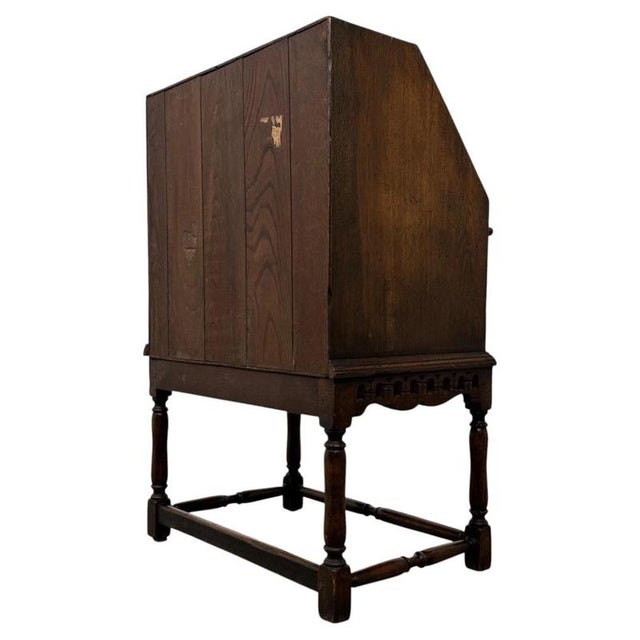 Vintage Writing Bureau in Oak For Sale - Image 9 of 14