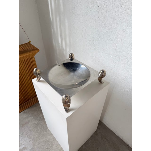 Vintage Silver-Plated Metal Fruit Bowl, 1970s For Sale - Image 14 of 18