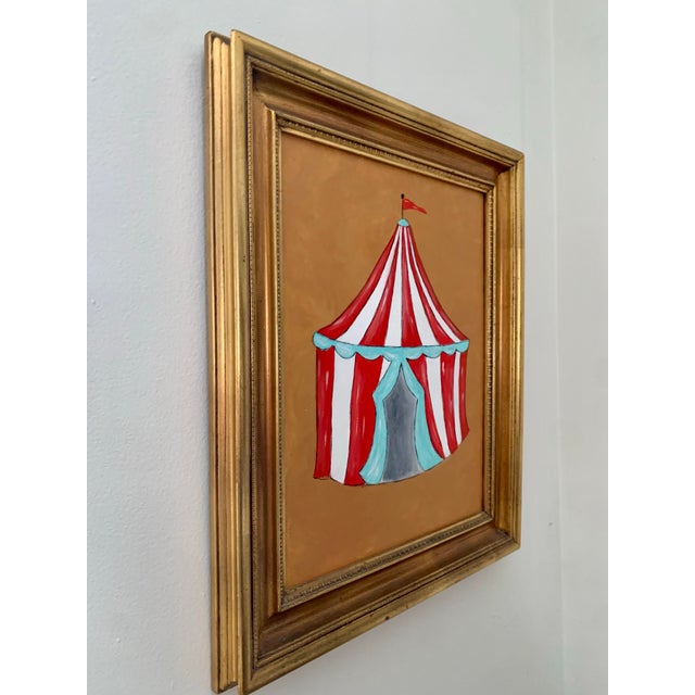 Contemporary Impressionist Style Circus Tent Painting, Framed For Sale - Image 6 of 7